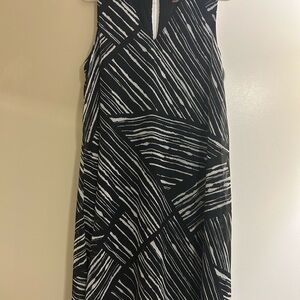 Calvin Klein Black and White Sleeveless Sheath Midi Dress size 12